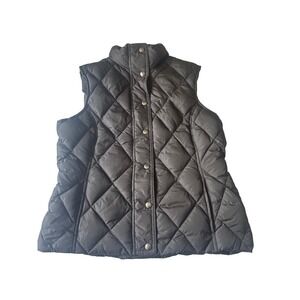 Lands' End Women's Puffer‎ Vest - Lightweight Sleeveless Jacket Chocolate Size S